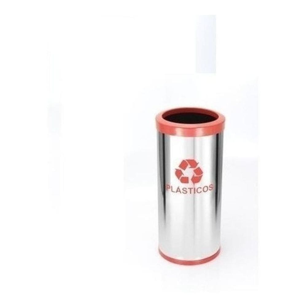 Lixeira Em Aço Inox 22L Coleta Seletiva Com Aro Plastico