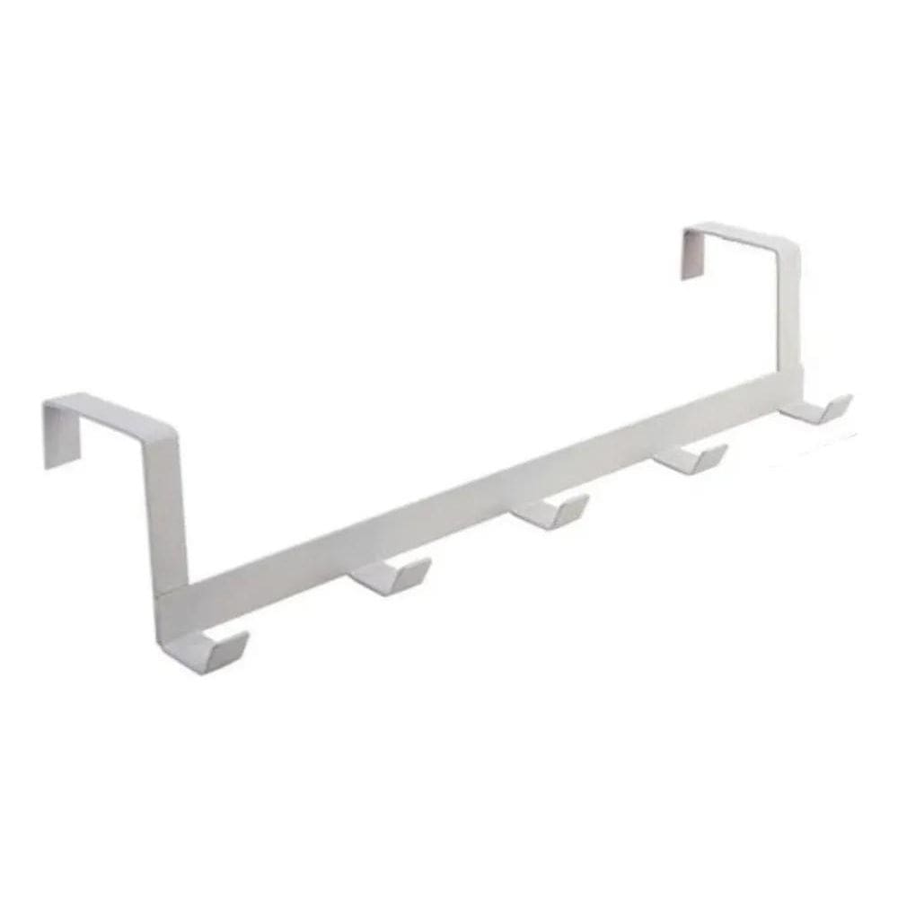 2X Kit 2 Suporte De Porta Com 5 Ganchos Multiuso Toalhas Bol