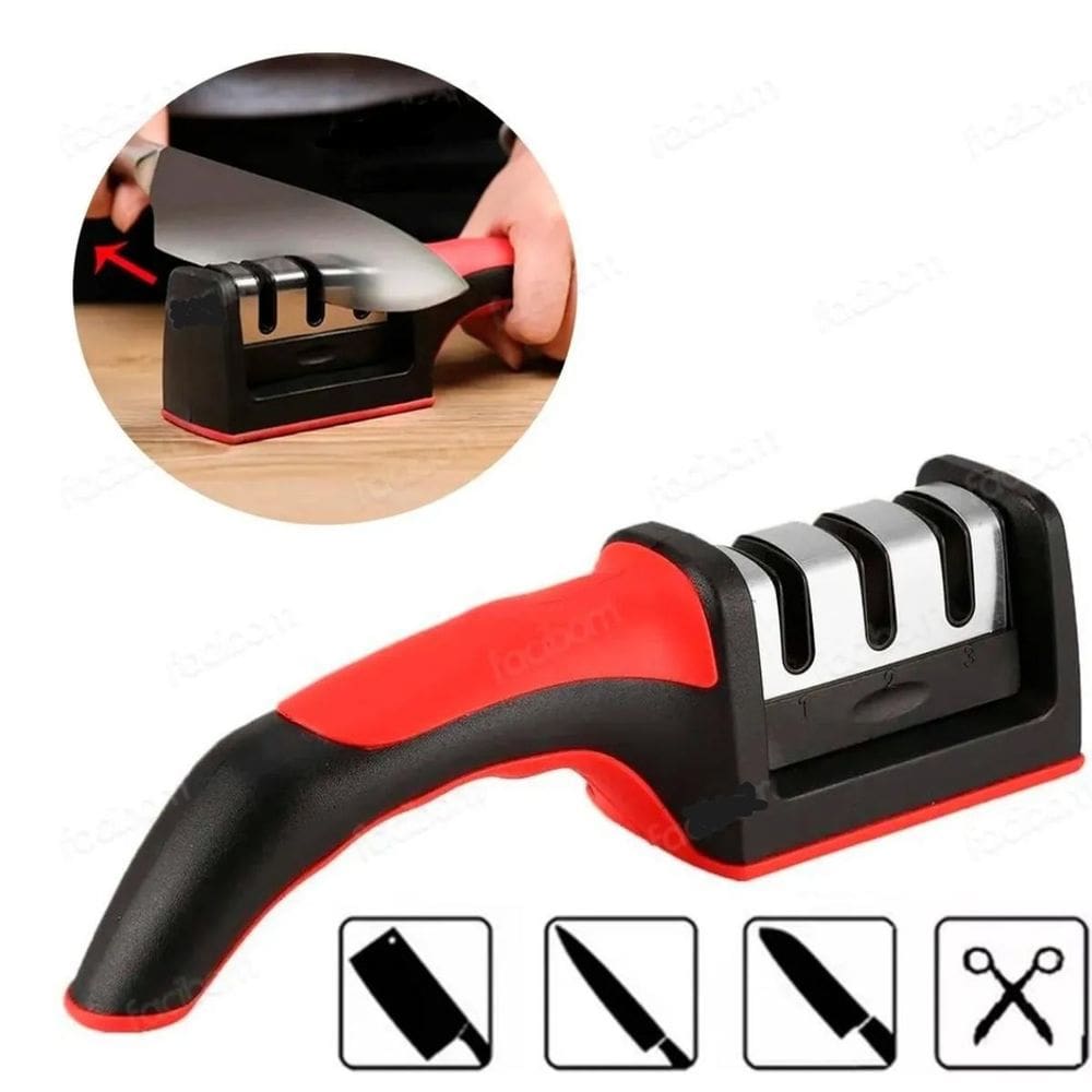 Afiador Facas Tesouras 3 Em 1 Premium