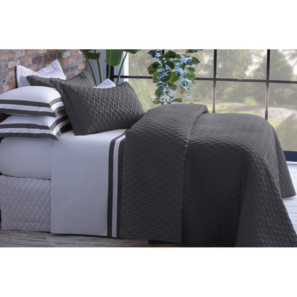 Jogo De Cama Casal Double Branco/Grafite 200F 2,20Mx2,50M