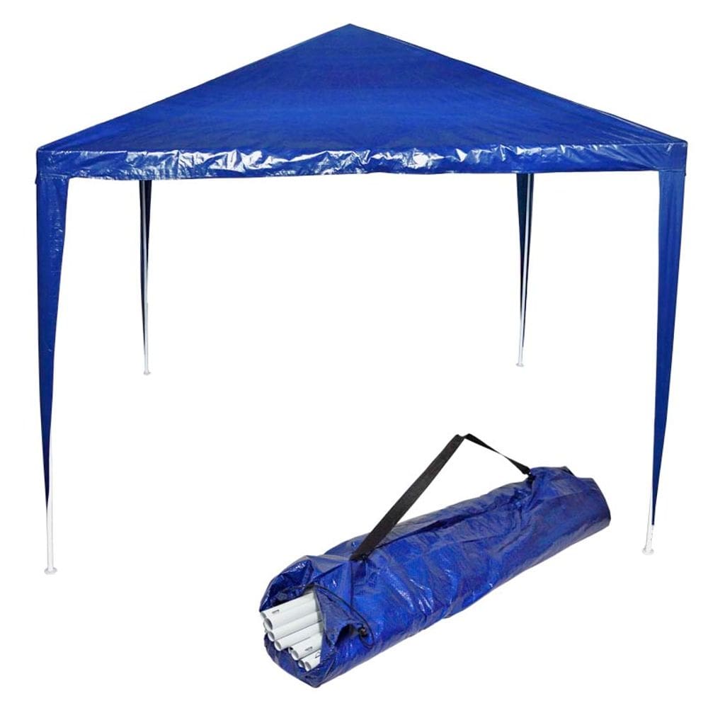 Tenda Gazebo Desmontável 3x3 m Barraca Praia Camping Azul com Bolsa Importway IWGZM-3AZ