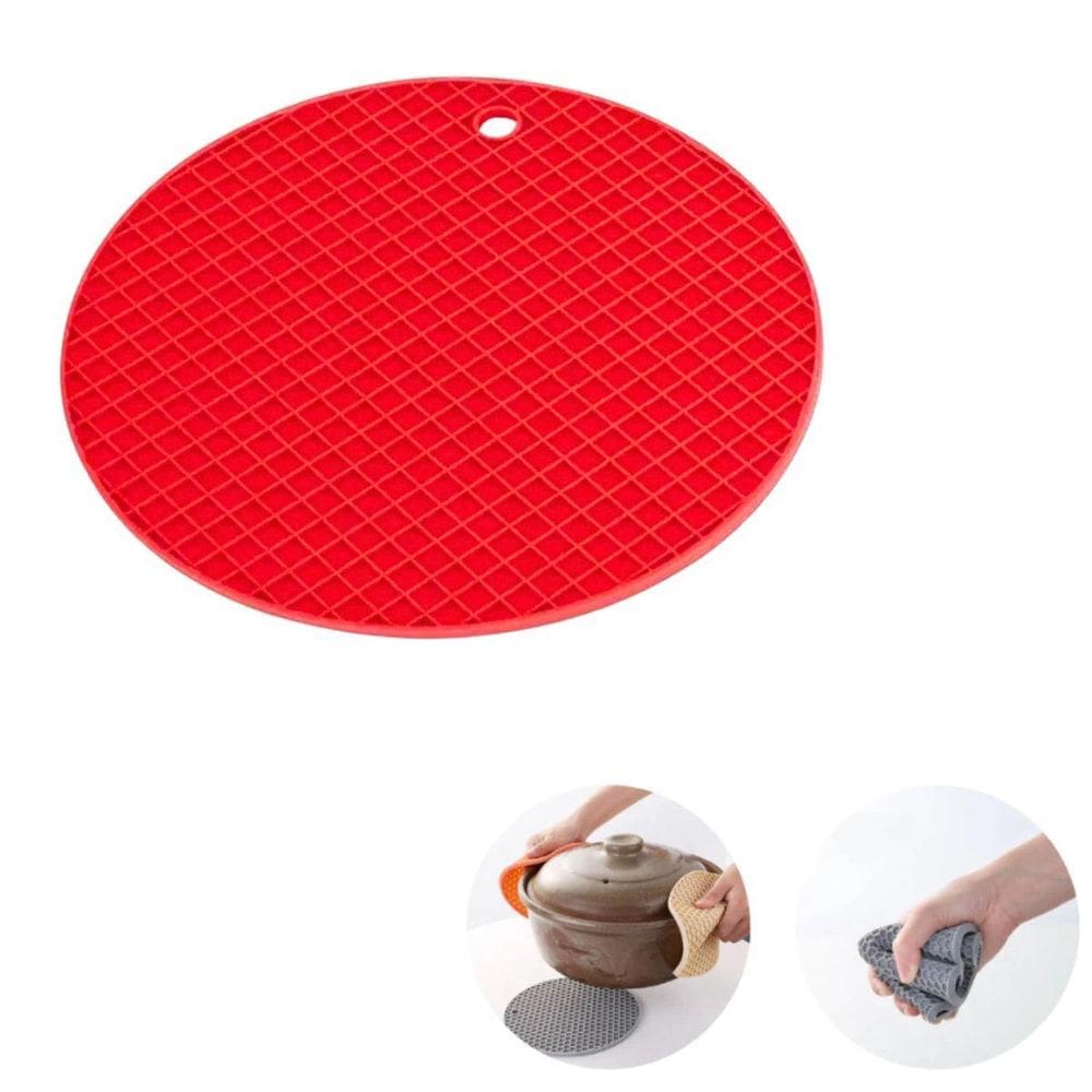 Descanso De Panela De Silicone Vermelho