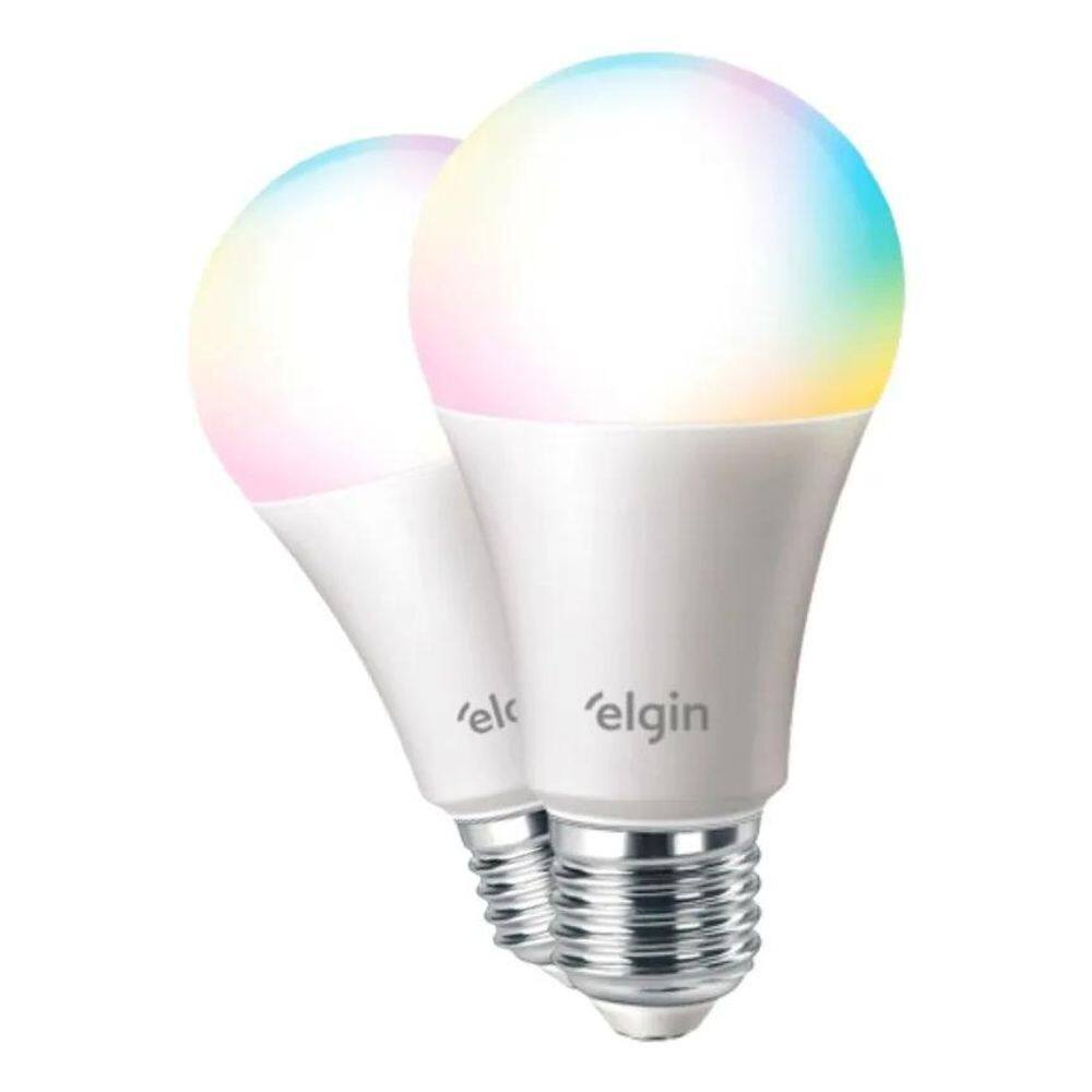 2X 2 Lâmpada Inteligente Bulbo Rgb A60 10W Smart Color Elgin