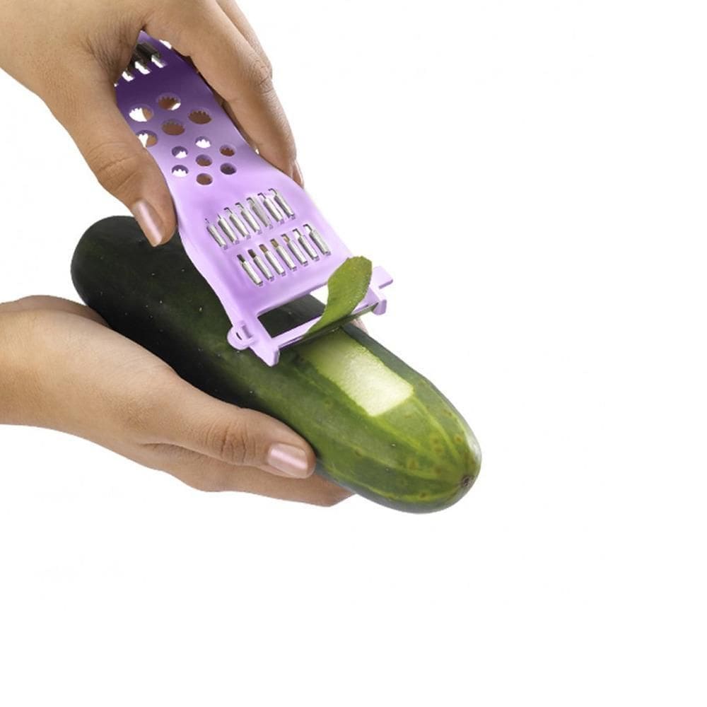 Descascador Fatiador Ralador De Legumes Manual 5 Em 1 Roxo