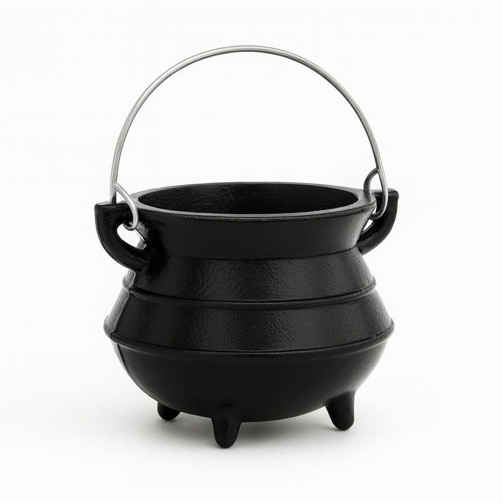 Caldeirão Preto Em Alumínio Tripé Alça 220 Ml