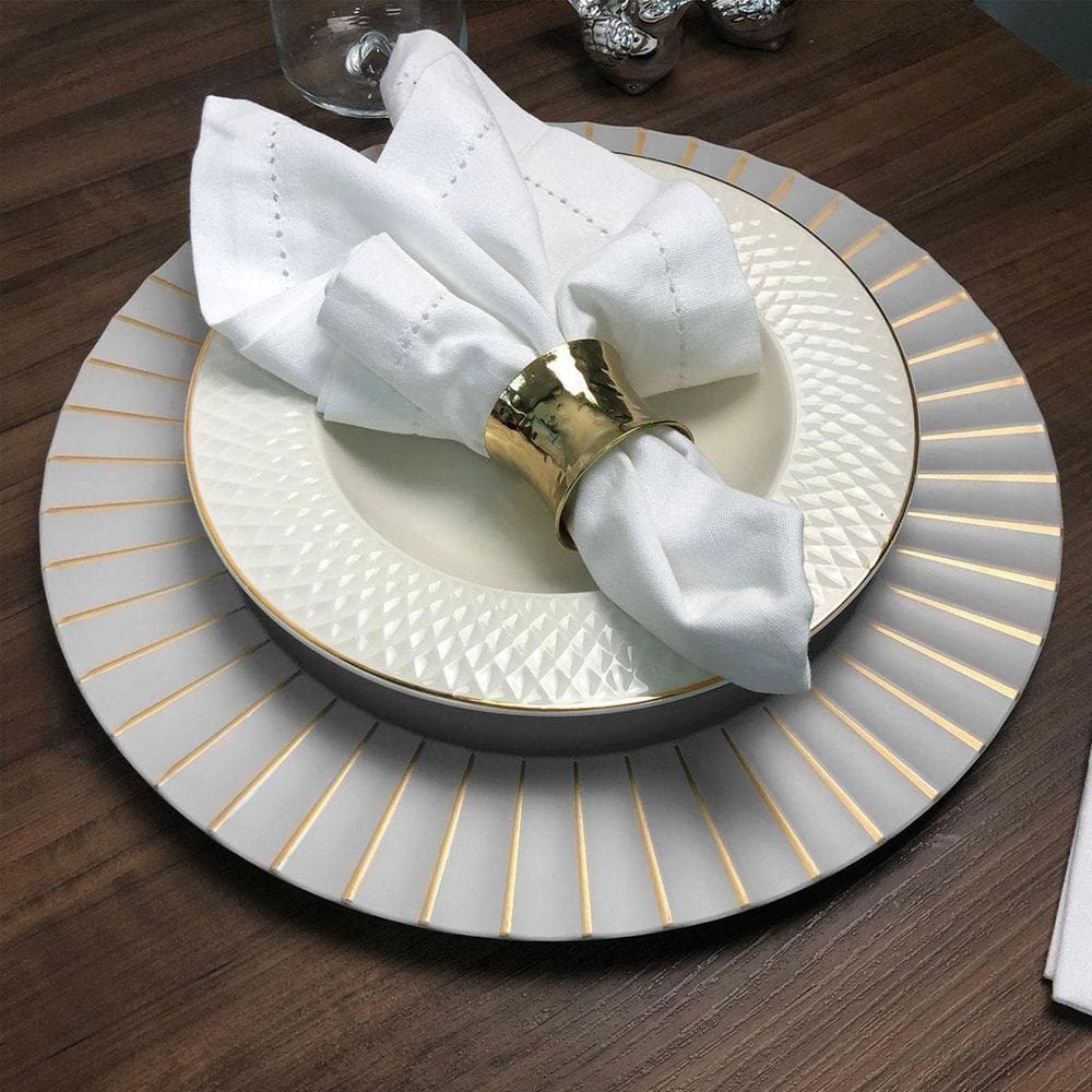 10 Sousplat Redondo Mesa Posta Plástico Alto Padrão Lisa Cz