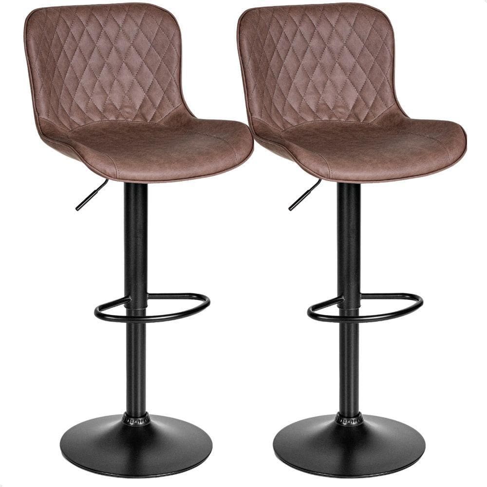 Banqueta Para Cozinha Americana Alta Bar Balcão P080 Kit 02 Unidades Marrom Café