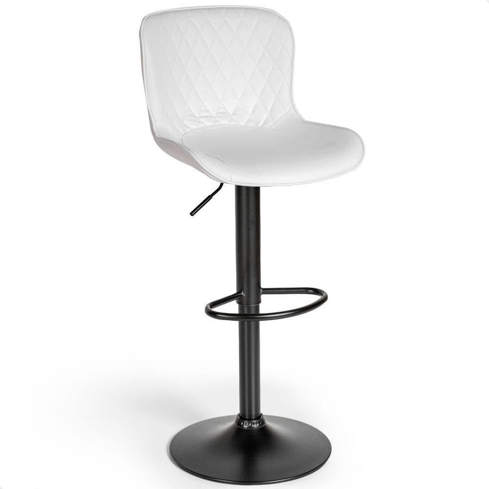 Banqueta Giratória Com Encosto Alta Para Cozinha Bancada Bar Branco