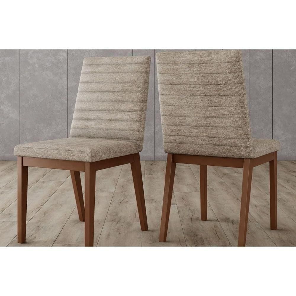 Cadeira Sala De Jantar Elena Kit 2 Un Nature-linho Creme - Henn