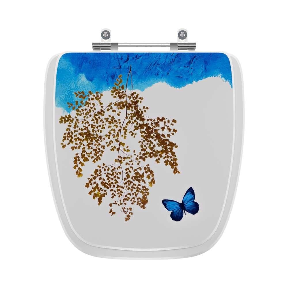 Tampa de Vaso Decorado Borboleta City para bacia Celite