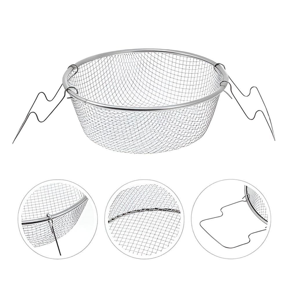 Cesto Para Fritura Aço Inox Com Alça Redondo 20Cm