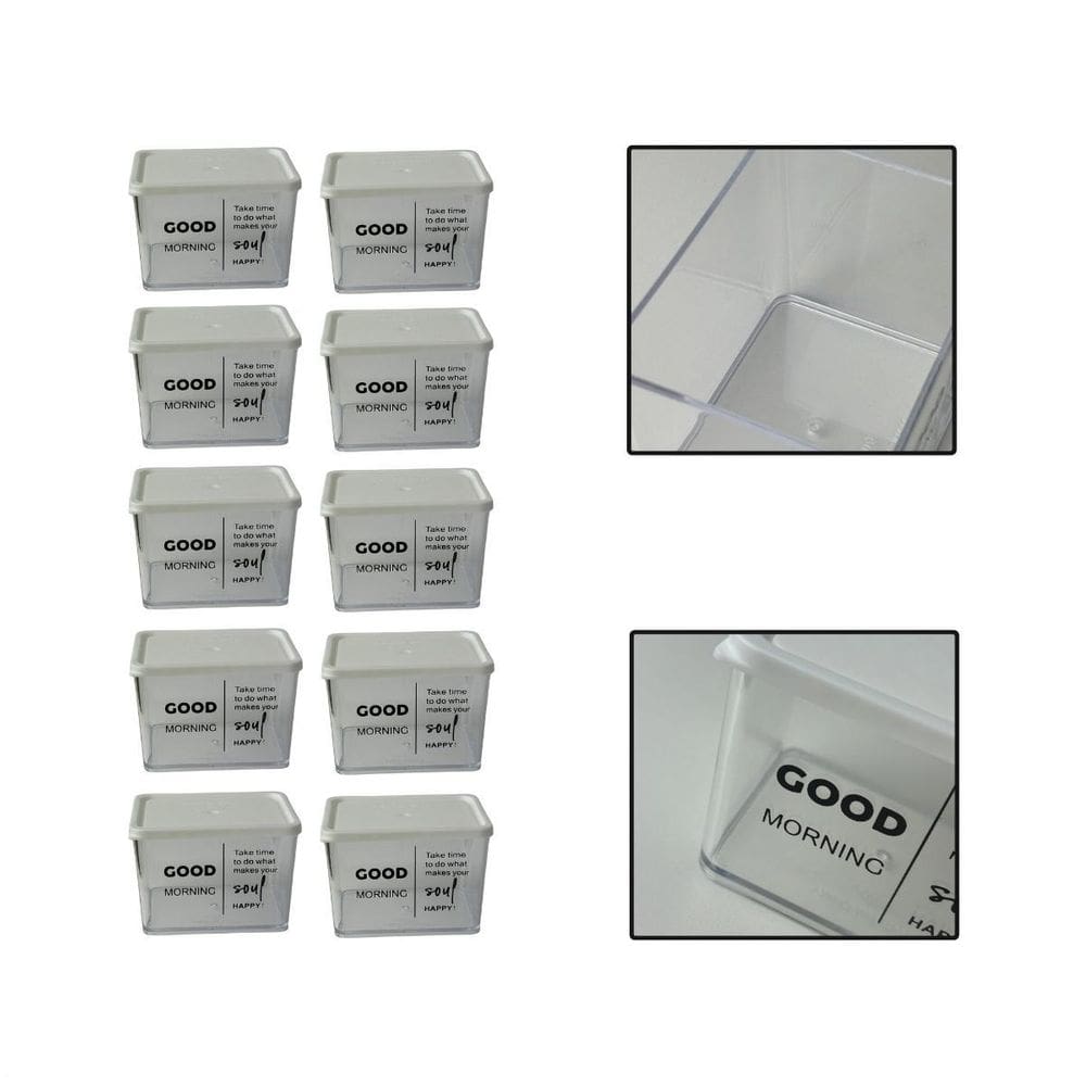 Kit 10 Potes Herméticos Organizadores Alimentos Sabão 370Ml