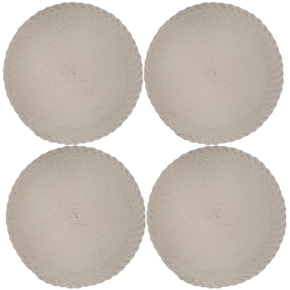 Kit 4 Sousplats Yoi Noar Bege 38Cmx38Cm