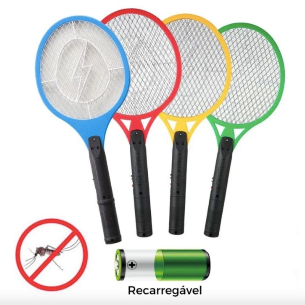 Raquete Elétrica Para Moscas Recarregável Bivolt