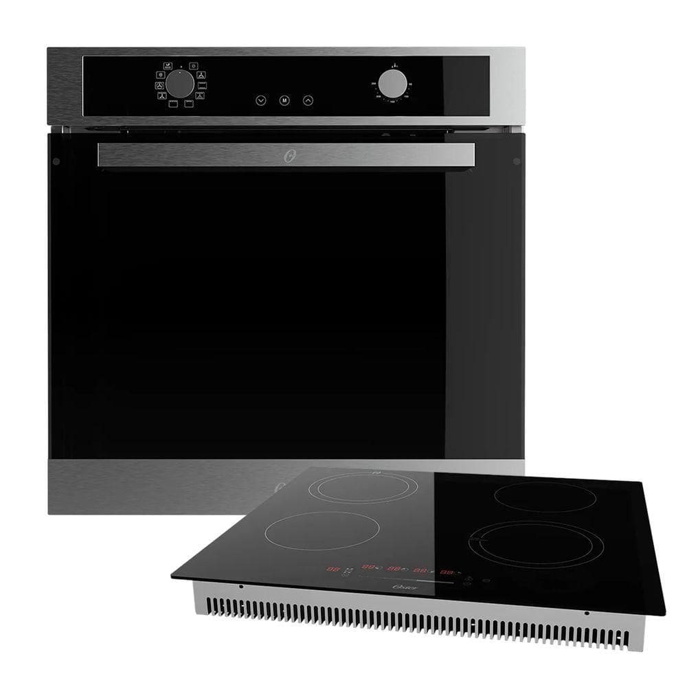 Kit Cozinha Black Cooktop Touch 4 Bocas e Forno de Embutir 74L 220V