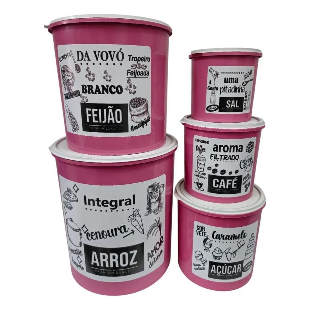 2X Jogo Mantimento Redondo Plástico