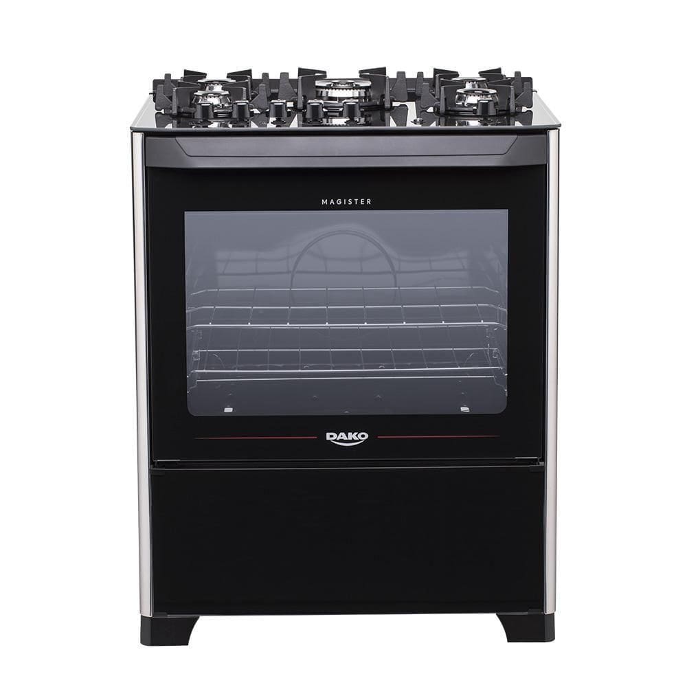 Fogão 5 Bocas Dako Automático Magister Glass Preto Bivolt