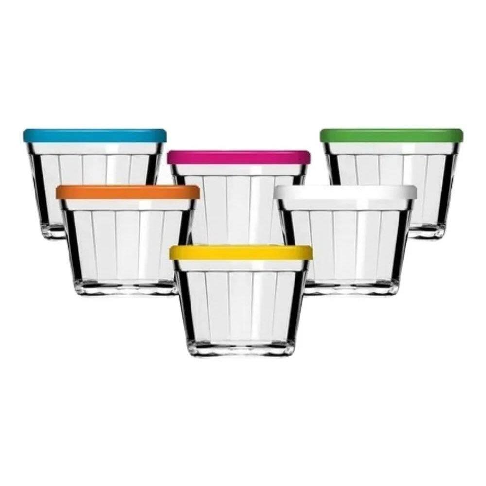 Tigela Americano Com Tampa 150Ml - Kit 6 Unidades Papinha