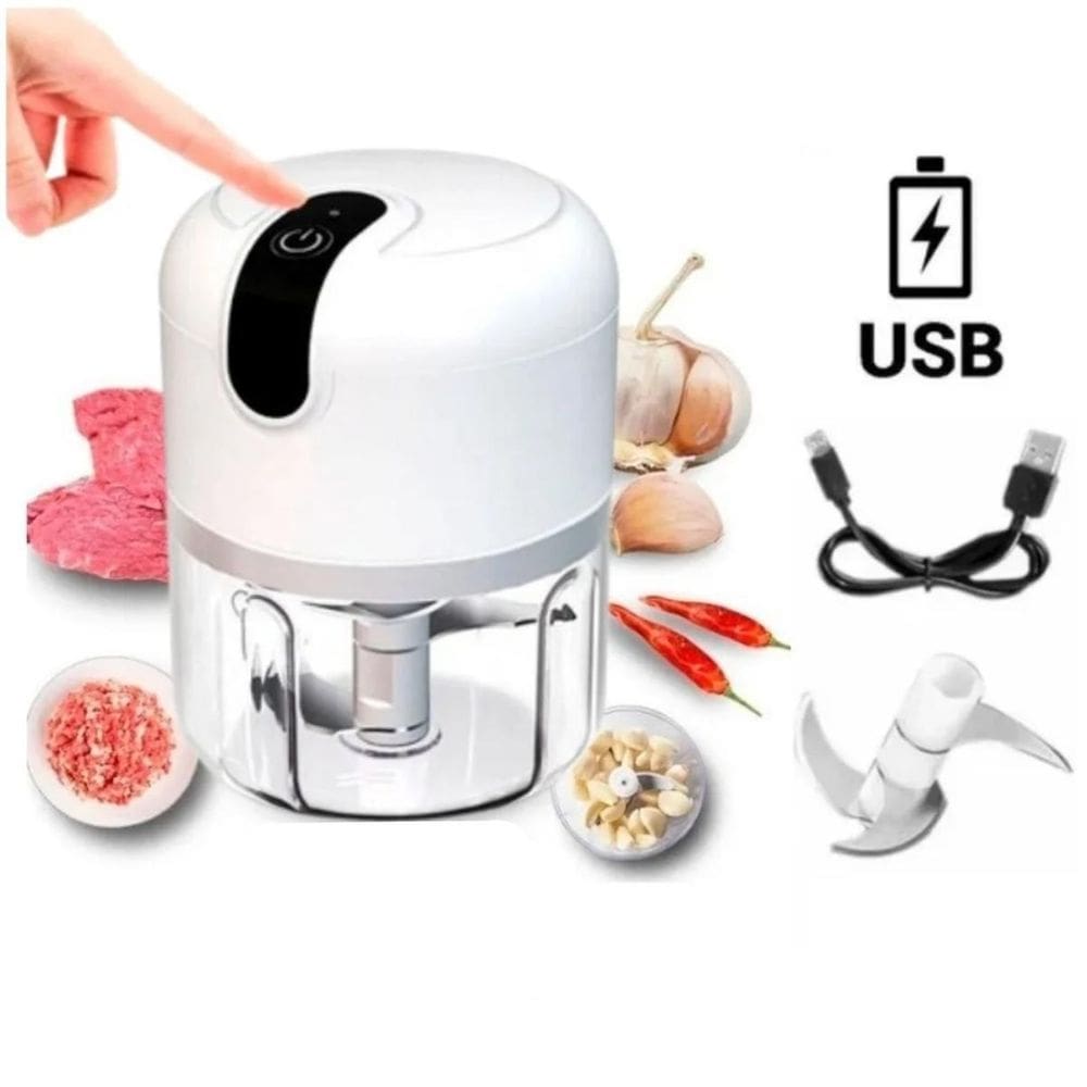 Moedor Elétrico De Alho Sem Fio Compacto 250Ml