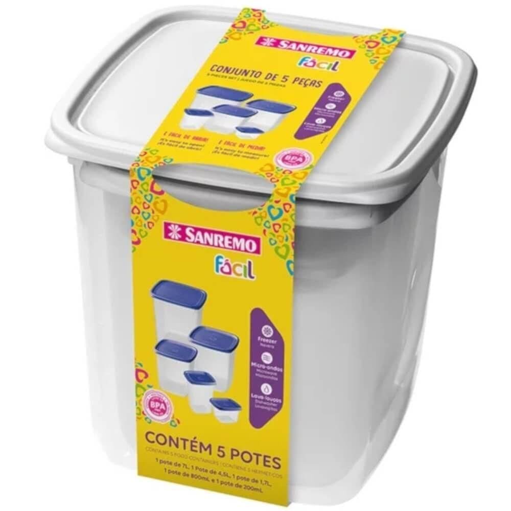 Conjunto De Potes Plásticos Cores - Sr149-6c - Sanremo