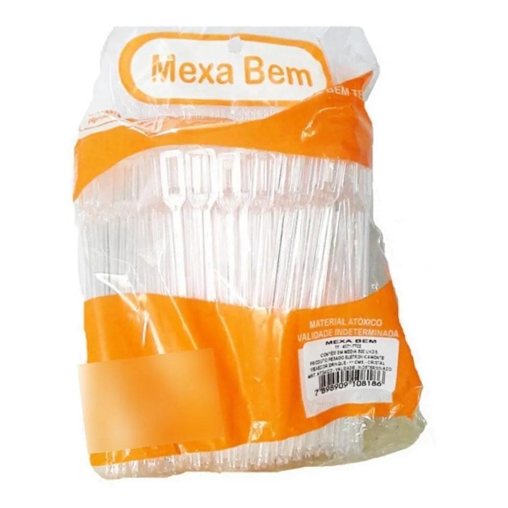 2X Mexedor Para Bebidas Drink Cristal - 500 Unidades - Mexa