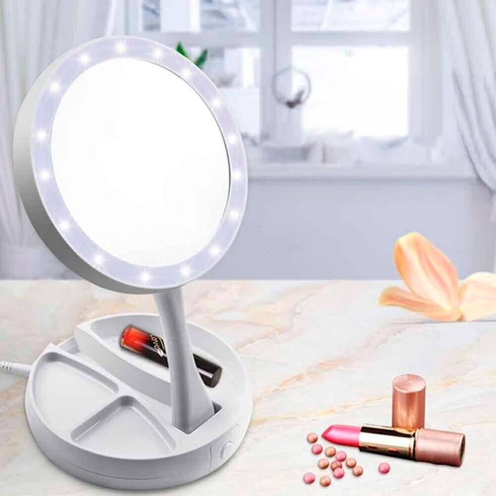 Espelho Led Dupla Face Articulado De Bolsa Perfeito