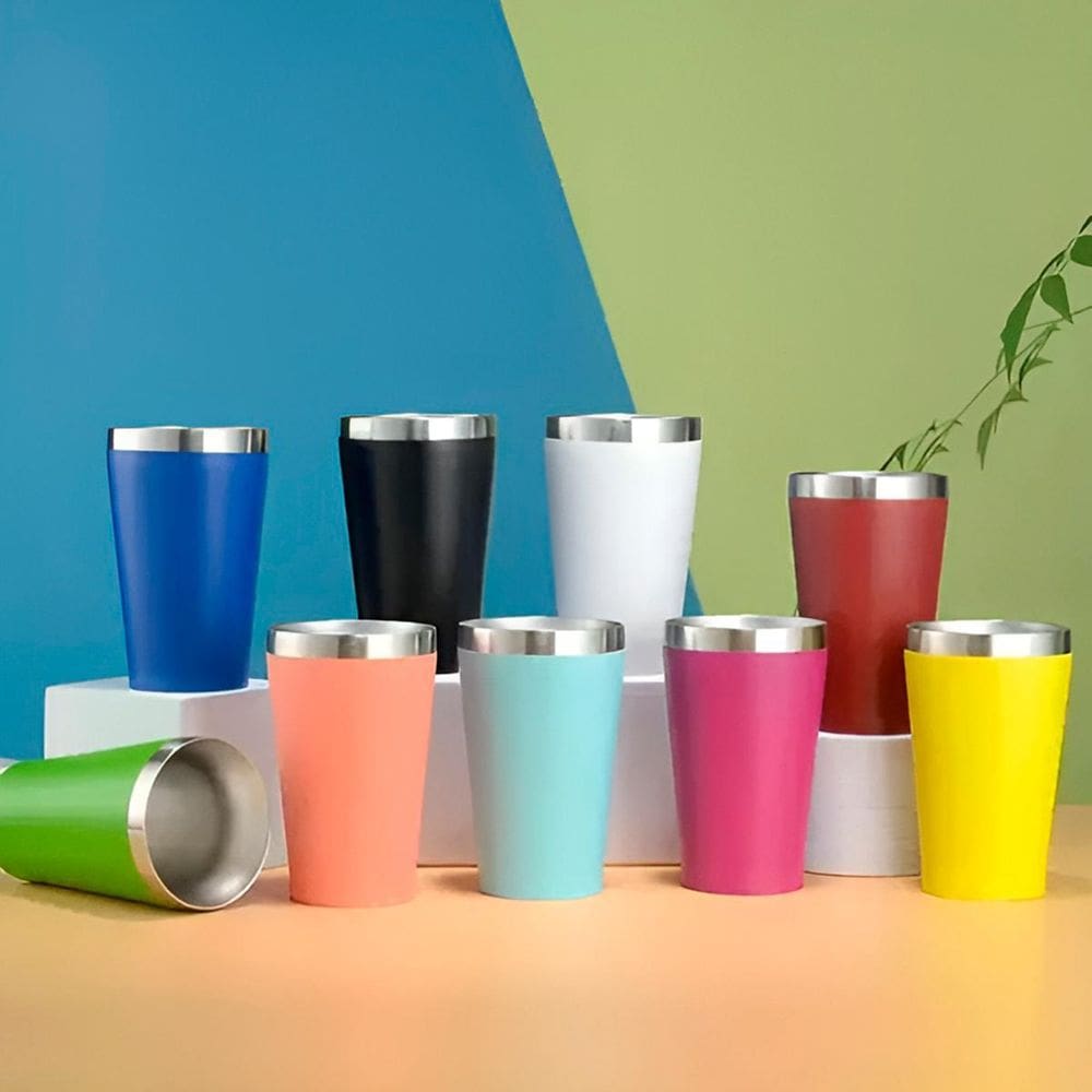 Mini Copo Térmico Tulipa Cerveja Aço Inox 120Ml Verde