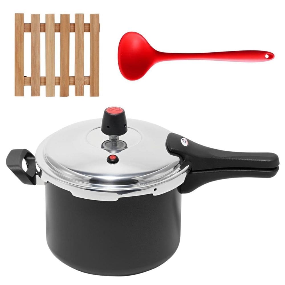 Panela Pressão 4,5L Fechamento Externo + Descanso + Concha