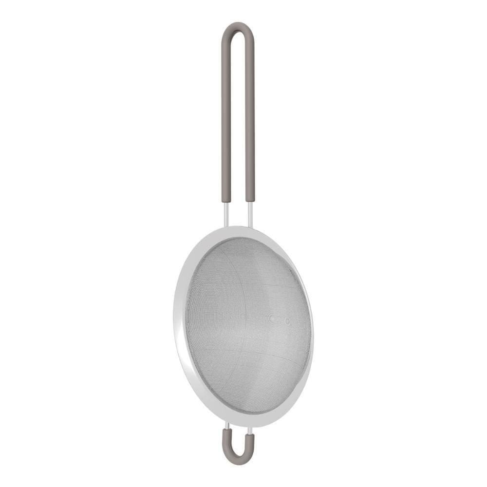Peneira Softta Em Aço Inox Com Cabo E Alça Em Silicone Cinza 16 Cm - Tramontina 25860162