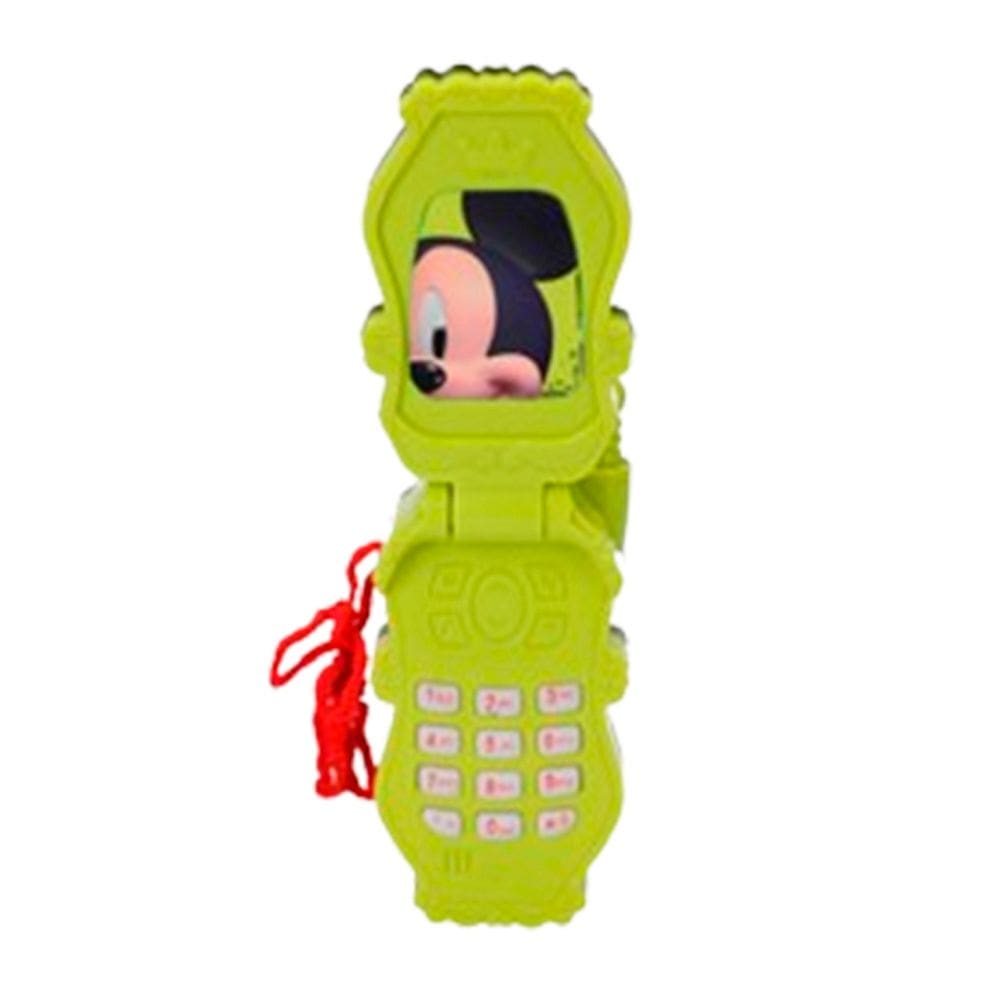 Celular de Brinquedo Smartphone Flip Mickey Verde C/ Luz Som