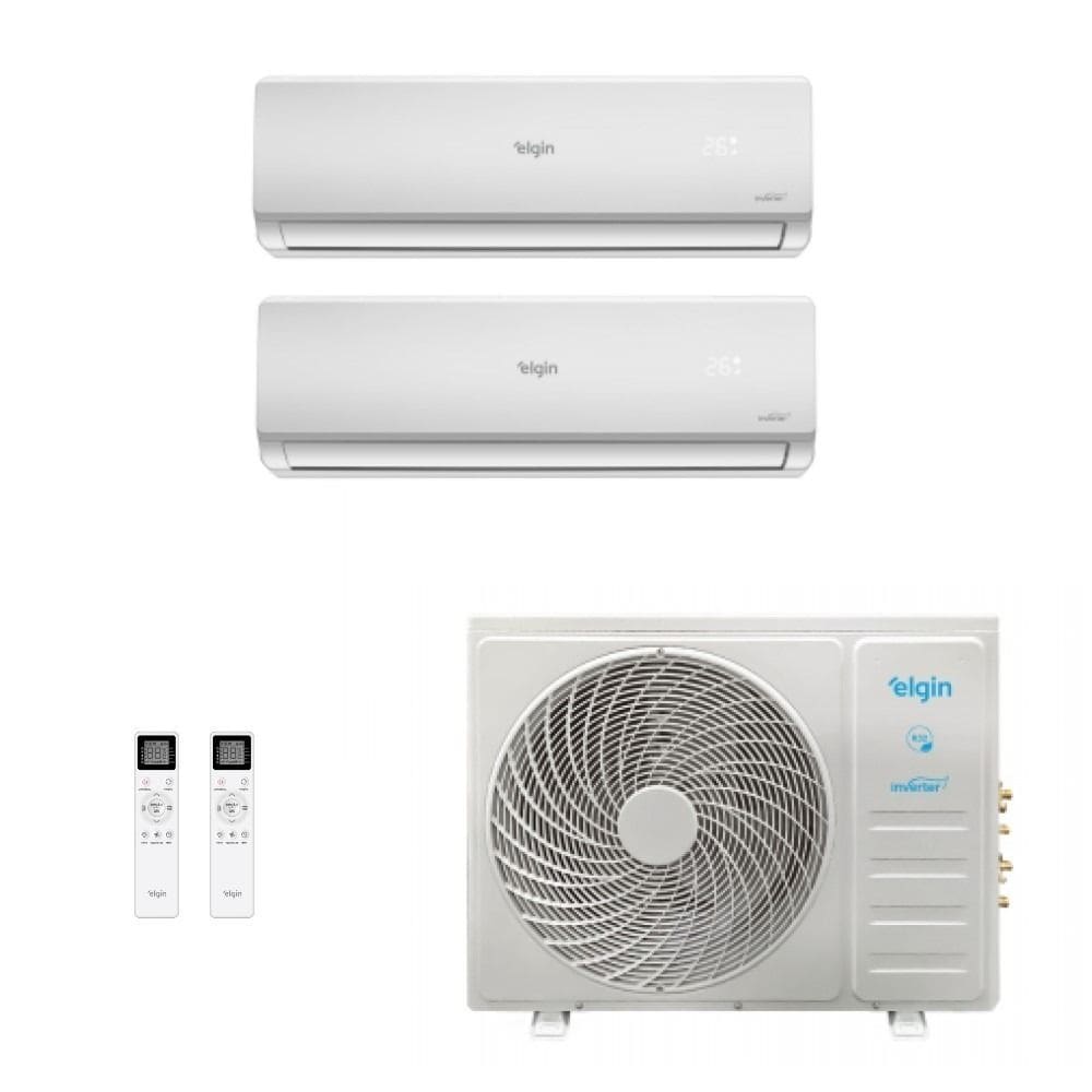 Ar-Condicionado Bi Split Inverter Elgin 18.000 (1x Evap HW 9.000 + 1x Evap HW 18.000) Quente/Frio 220V