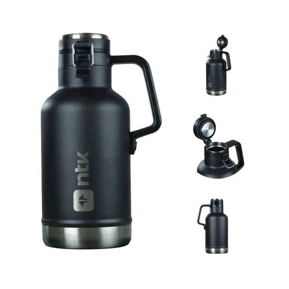 Garrafa Térmica Preta Aço Inox 1,9 Litros Parede Dupla