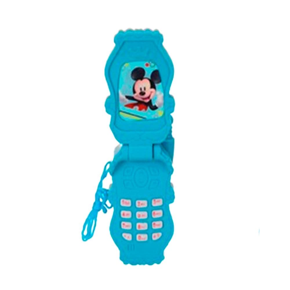 Celular de Brinquedo Smartphone Flip Mickey Cinza Luz e Som