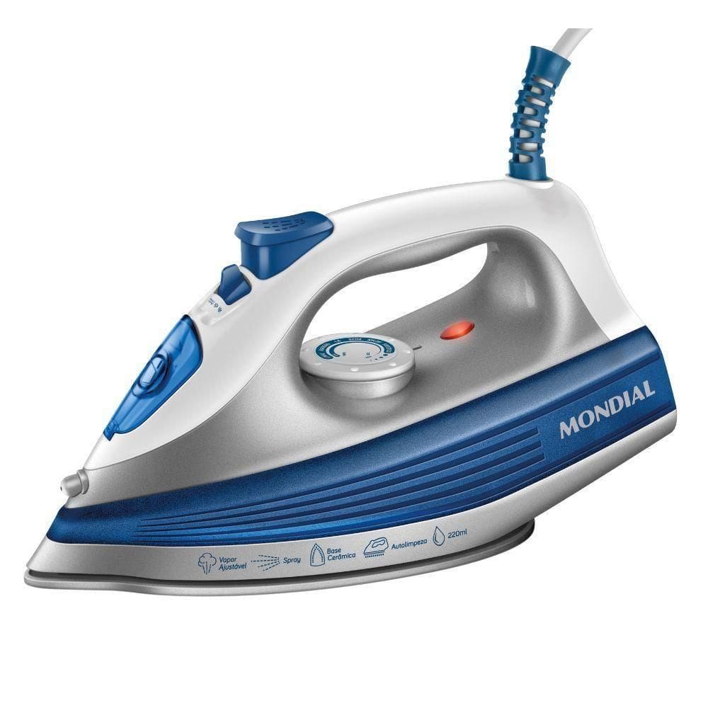 Ferro A Vapor Mondial FVN01BL Branco-azul 220V