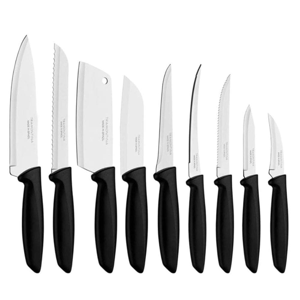 Jogo De Facas Em Inox Plenus Preto 9 Peças -Tramontina