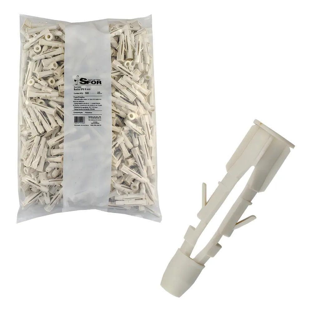 Bucha Sfor 8Mm Sfu Para Tijolo Oco Ou Maciço - Pct 500 Pç