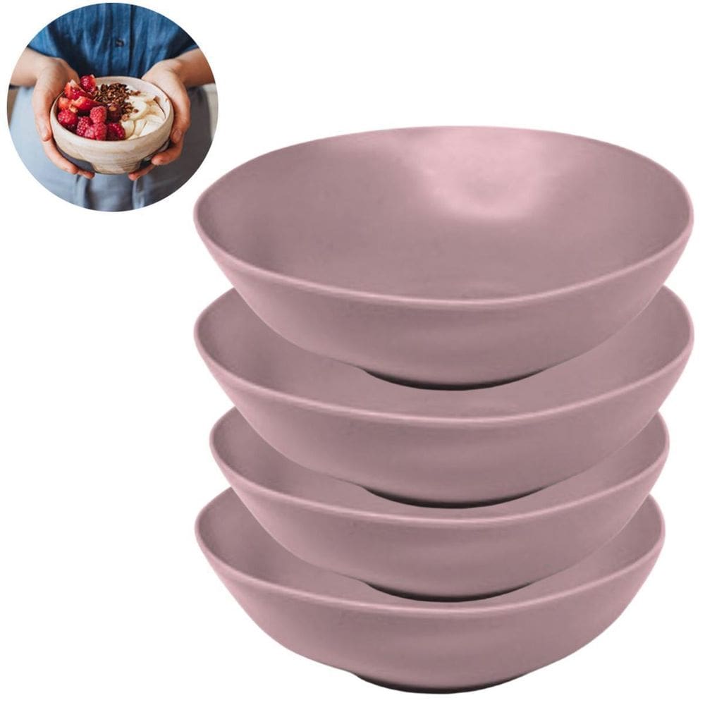 Kit 4 Bowls De Bambu Design Sustentável Elegante