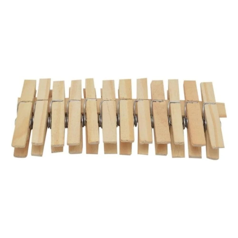10X Prendedor De Roupas Pregador Madeira Pacote 12 Unidades