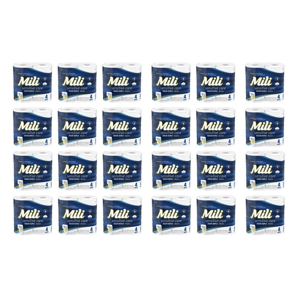 Fardo Papel Higienico 30M Mili Folha Dupla 96 Rolos  24X4Rl