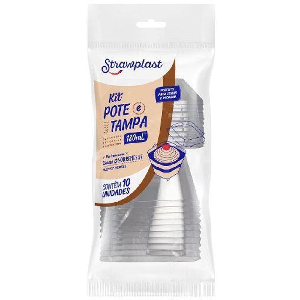 Kit Pote E Tampa Acrílico 180Ml