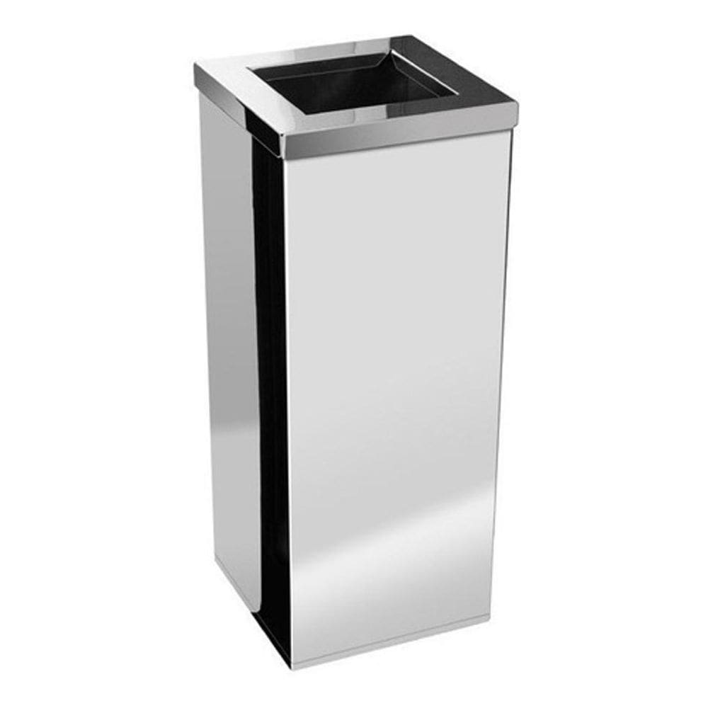 Lixeira Inox Quadrada 100 Litros Com Aro Inox