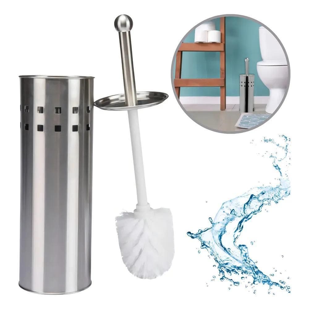 Escova Sanitária Limpador Vaso Acompanha Suporte De Aço Inox