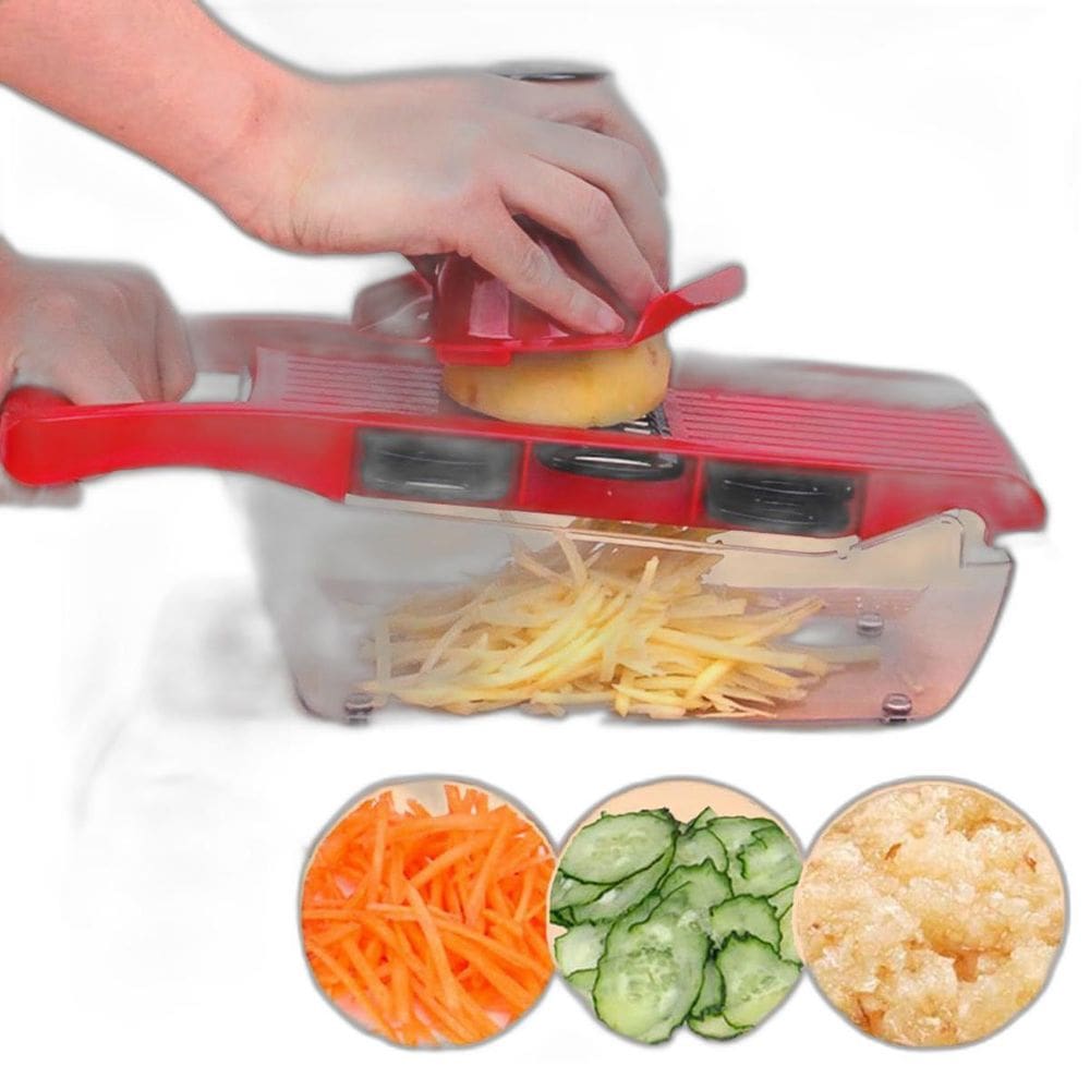 Mandolina Manual Para Fatiado Fino De Frutas E Vegetais