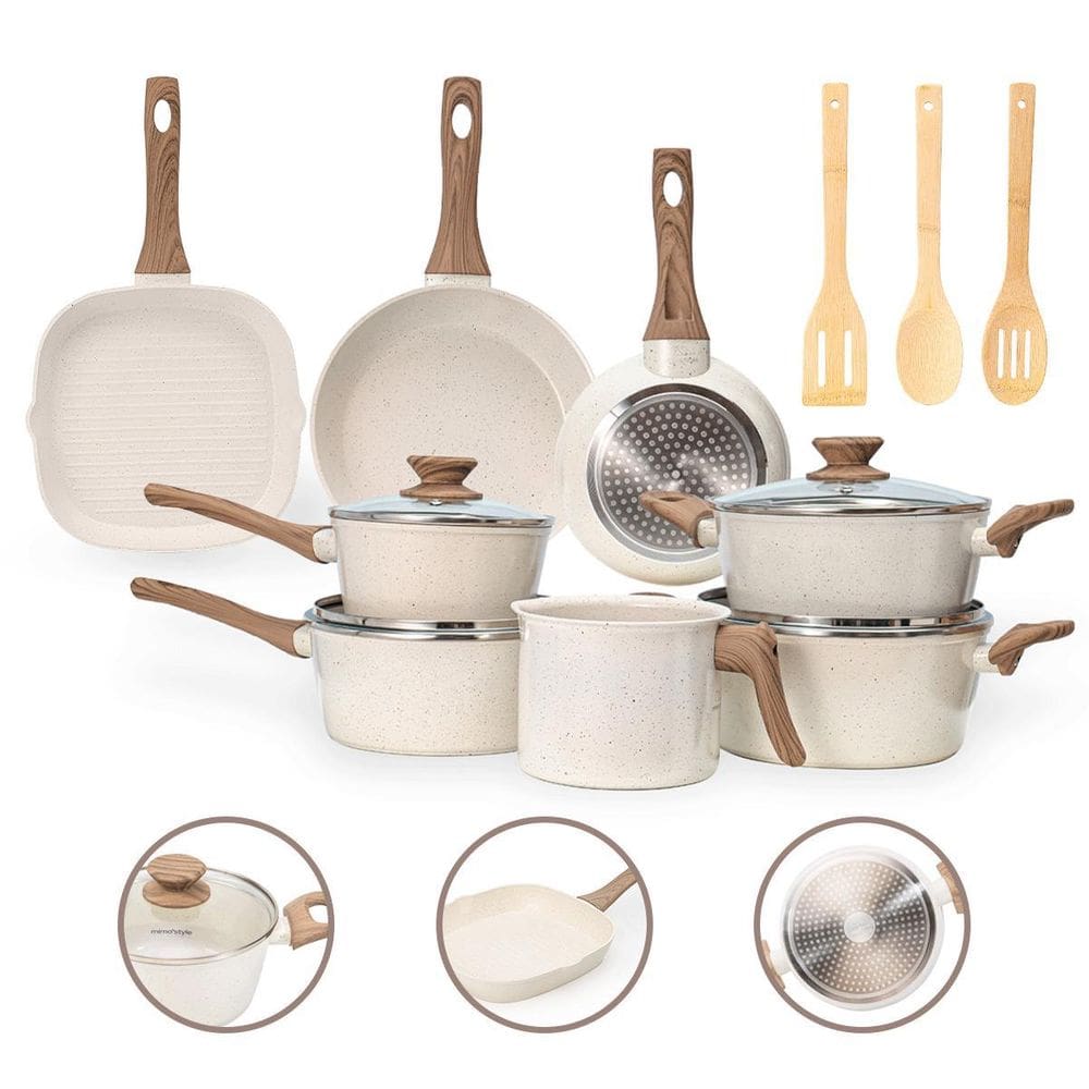 Jogo De Panelas Completo 11 Pç Cerâmico Indução - Vanilla