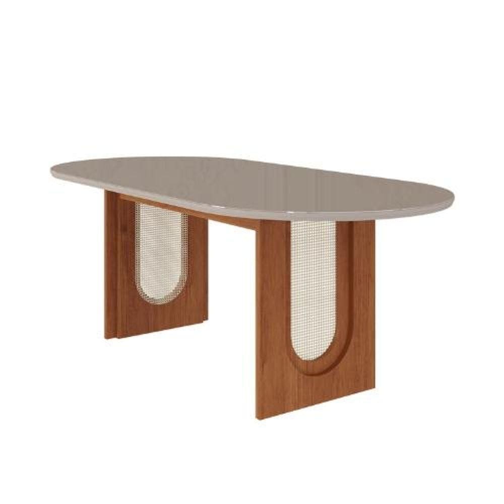 Mesa De Jantar Oval 2,10m Valentina Cinamomo/off White Cimol Cinamomo/off White