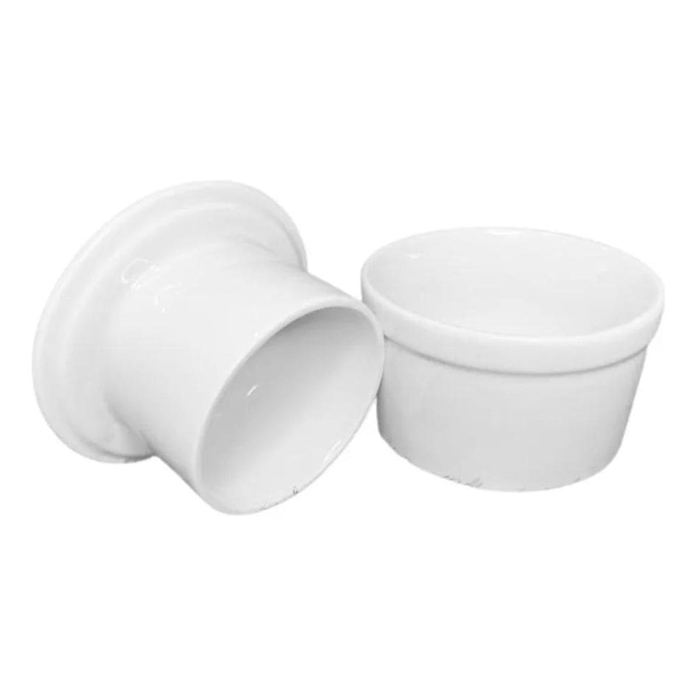 2X Mantegueira Francesa Em Porcelana Pura 200Ml Branca 2º Li