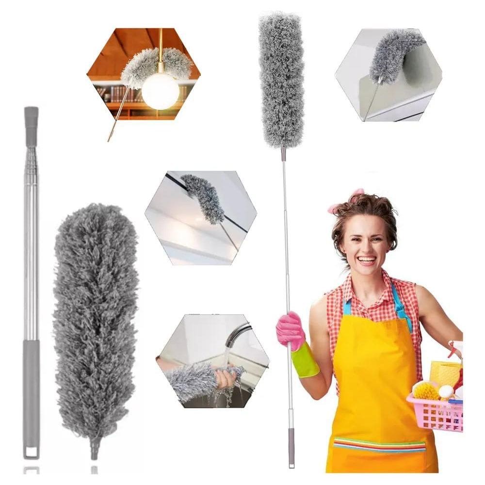 10X Espanador Pó Flexível Eletrostático Retrátil Microfibra