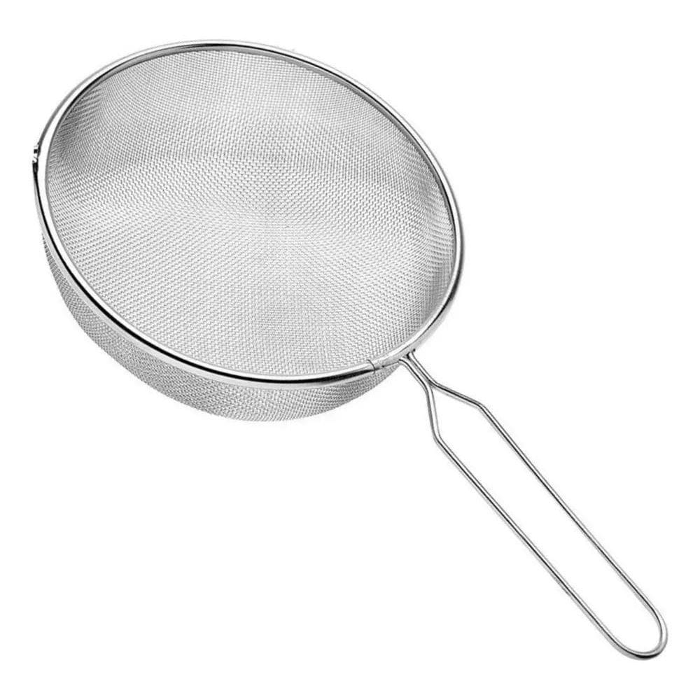 2X Peneira Grande Em Aço Inox 22Cm Para Casa Cozinha Peneira
