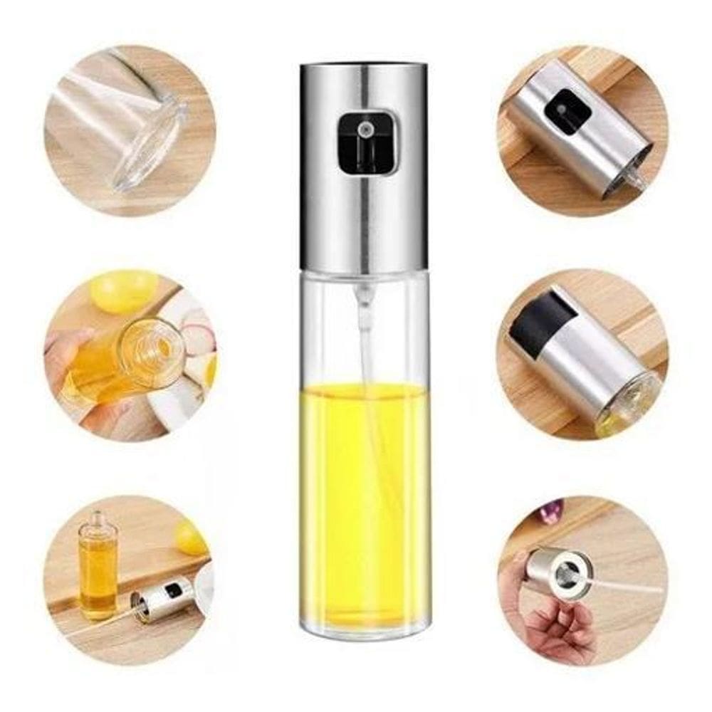 10X Spray Dosador Azeite & Vinagre Vidro/Aço Inox Gourmet