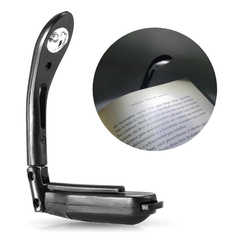 2X Mini Luminária Para Leitura De Livros Portátil Luz Led